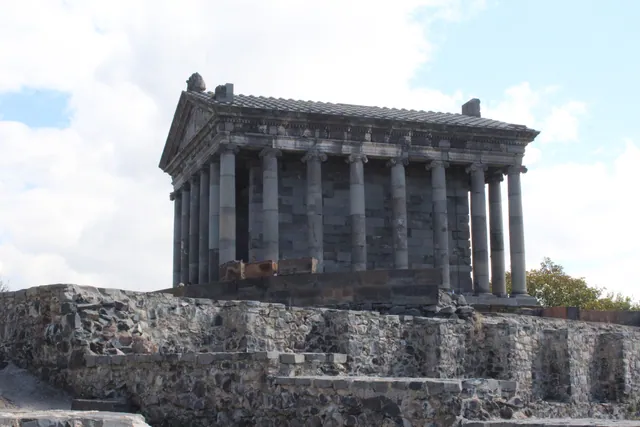 Close-up of the colonnade of Garni Temple