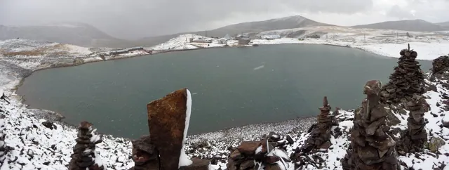 Lake Kari and the slopes of Aragats