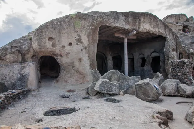 Queen Tamar's Hall at Uplistsikhe — stone arches carved in rock